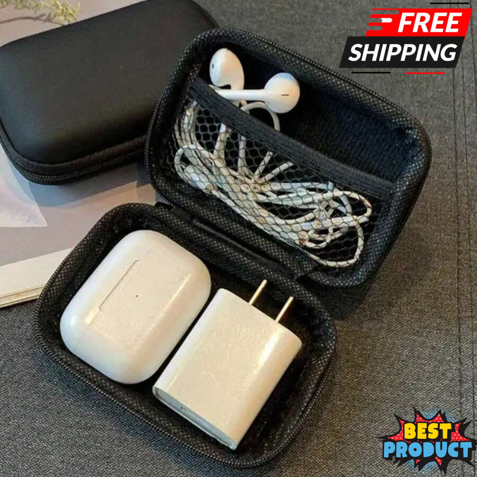 Portable Mini Travel Cable Earphone Phone Charger Storage Ca
