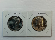 2015 P & D UNC Clad Kennedy Half Dollar Set in CB Flips -Free Shipping
