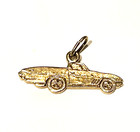 14k yellow gold charm pendant slide estate 2D solid 3.1g sports car convertible — photo 1