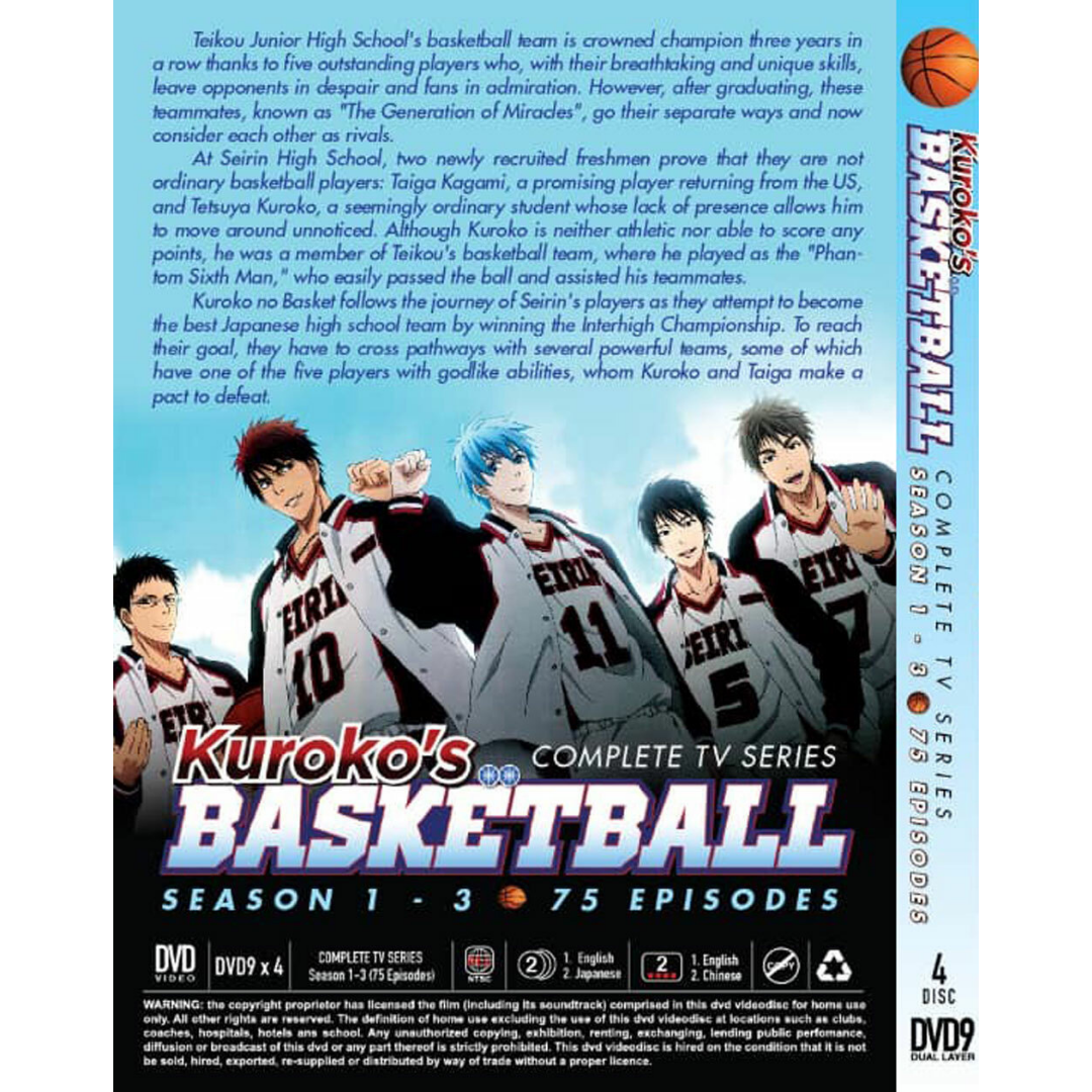 Kuroko's Basketball Complete Season 1-3 Anime DVD English Dub Sub