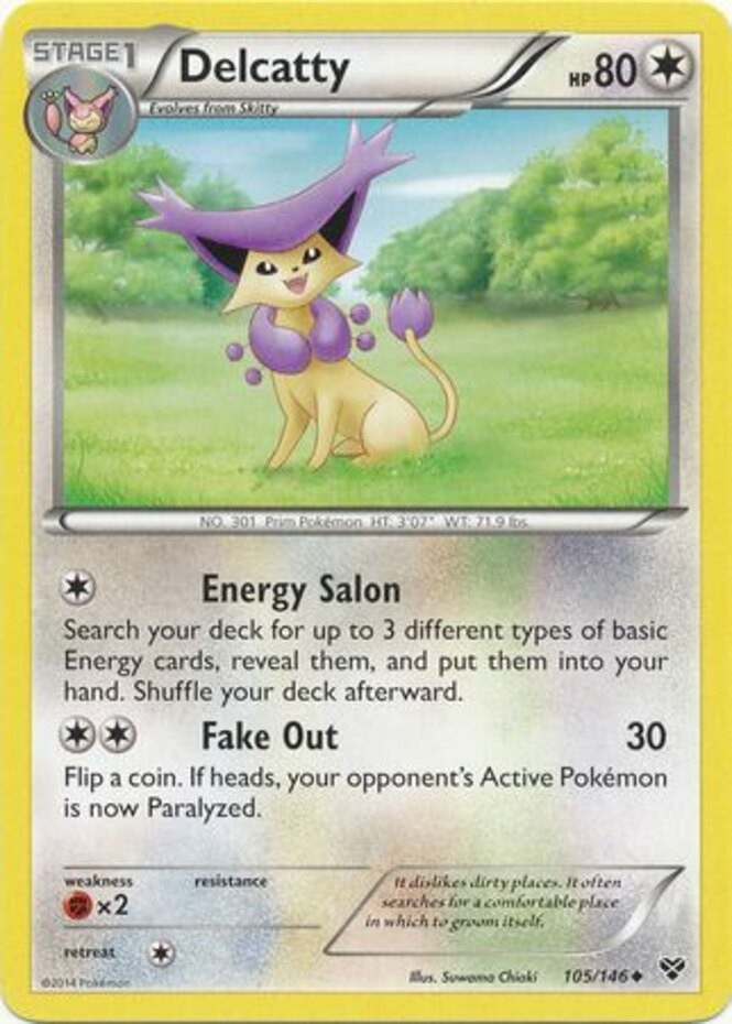 Delcatty - 105/146 - Uncommon (Lp) XY Base Set - Colorless Pokémon