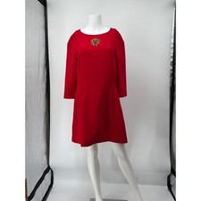 Dolce & Gabbana Red Sacred Heart Devotion Patch Shift Dress IT 48 Mini