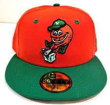 Norfolk Tides MILB NE Squeezers Theme Night FITTED Hat~ Orange/Green