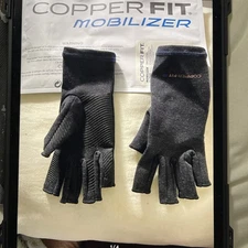 Copper Fit Unisex Hand Relief Compression Gloves Size S/M BLACK