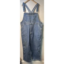 Cabela’s 46 * 30 Denim Bib Overalls Flannel Lined workwear outdoor Carpenter