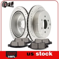 Front Brake Rotors Disc Ceramic Pad For 09-2012 Suzuki Equator Xterra Frontier