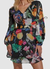 Guess Women's Black Farrah Long-Sleeve Mini Dress Size XS