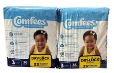 Comfees Baby Diapers Size 3 - 16 to 28 lbs. -Bag of 36 2 Packs