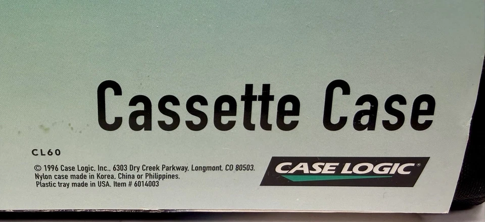 Vintage New 1996 CASE LOGIC CL60 Cassette Case: 60 Tape Capacity & Strap! - Image 4 of 4