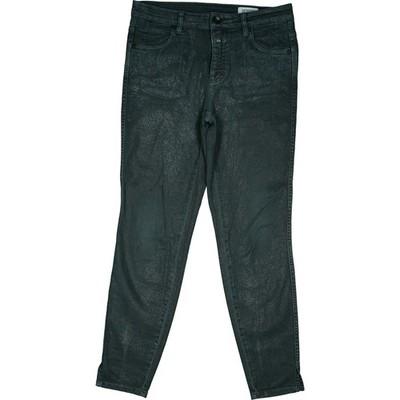 CLOSED W26 Jeans 7/8 Hose Grau Glitzer Muster Damen Stretch Skinny Italy 34 XS S