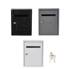 Wall Mounted Lockable Mail Post Letter Box Mailbox Postbox Outdoor Gate w 2 Keys