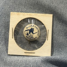 Vtg Original 1940 Willkie Campaign Pin & Wilkie /McNary Pin Both  .75