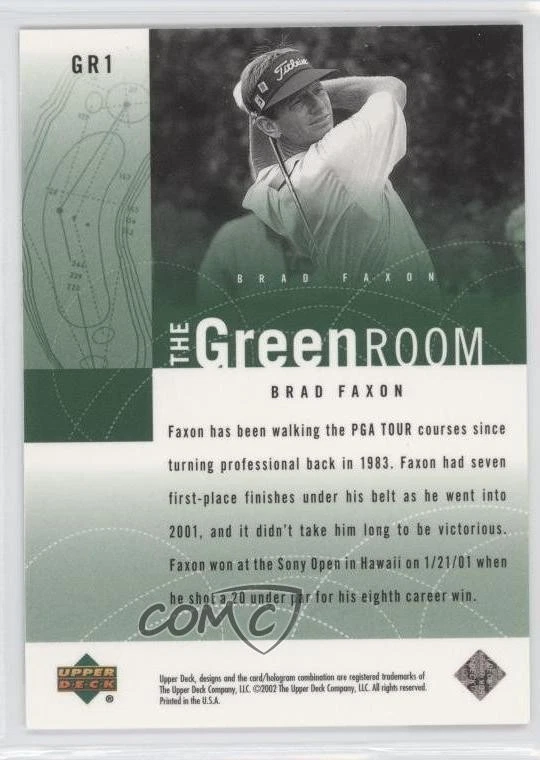 2002 Upper Deck The Green Room Brad Faxon #GR1 - Image 2 of 2