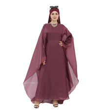 Muslim Maxi Abaya Hijab Set Dubai Women Plus Size Ramadan Party Long Kaftan Robe