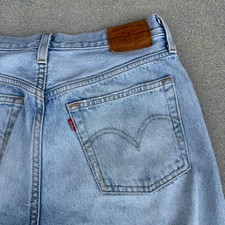 Levi's 501 Skinny Jeans Light Wash Distressed Button Fly Women 26x28 Big E