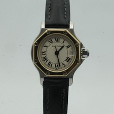 OROLOGIO CARTIER SANTOS QUARZO ROTONDO DONNA 24MM ACCIAIO/ORO VINTAGE BELLO CA221