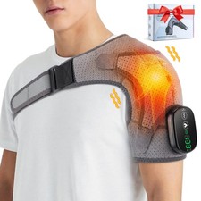 Electric Heated Vibration Shoulder Massager Brace Rotator Cuff Joint Pain Relief