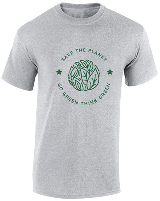 SAVE THE PLANET GO GRÜN HERREN T-SHIRT RECYCLING SAVE THE SEAS UMWELT TOP