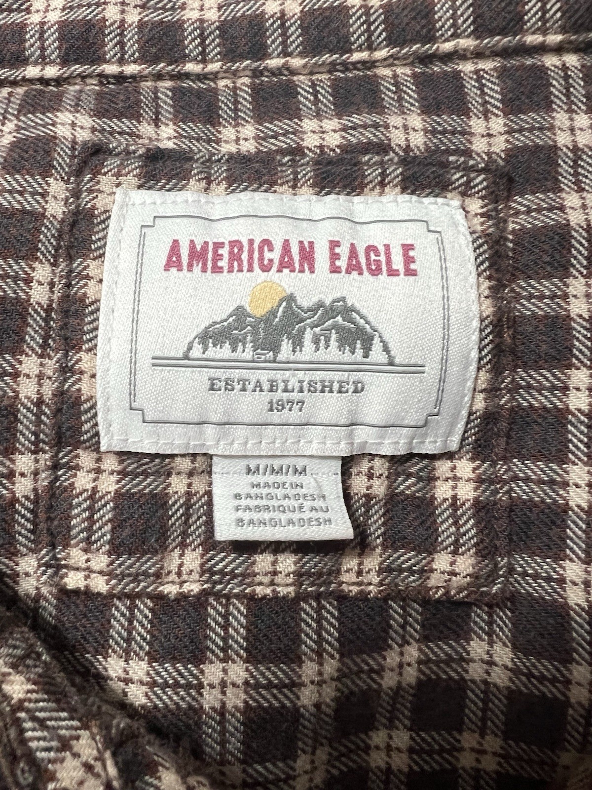 American Eagle Cropped Patchwork Mixed Plaid Flan… - image 6