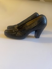 Vintage 1940s Women s Classic Pump Black Lizard Size 7 John Wanamaker