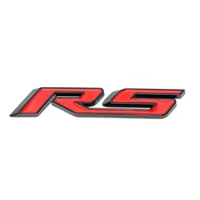 For RS Rear Trunk Lid Nameplate Black Red 3D Letter Fender Marker Emblem Badge