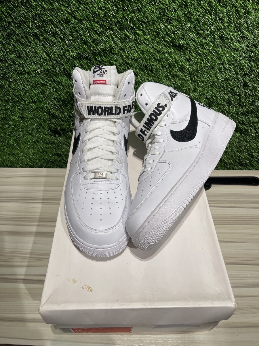 Size Nike Air Force High Supreme World Famous White Sz 12M  698696- - Main Image