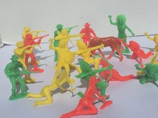 Vtg Plastic Toy Cowboys Indians Figures for MARX or Tim Mee playset Lot Of 20