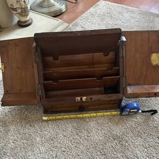 Antique Edwardian Unusual Oak Writing Box Could Be Superb - For Renovation