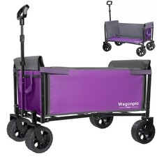 All-in-One Convertible Folding Trolley,220Lbs Utility Cart w/ All-Terrain Wheels