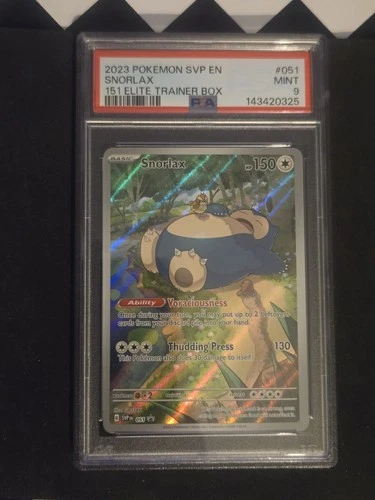 2023 Pokémon SVP EN #051 Snorlax graded as a PSA 9 ELITE TRAINER BOX