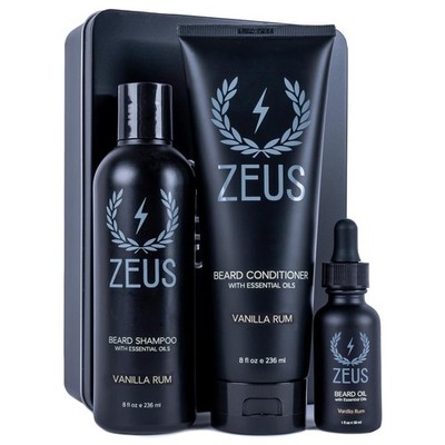 ZEUS Starter Beard Wash & Beard Oil Kit for Men, Softens, Hydrates & Moisturi...
