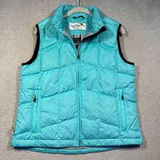 Vintage Obermeyer Women's Aqua Blue Puffer Vest Goose Down Insulation 8 Gorpcore