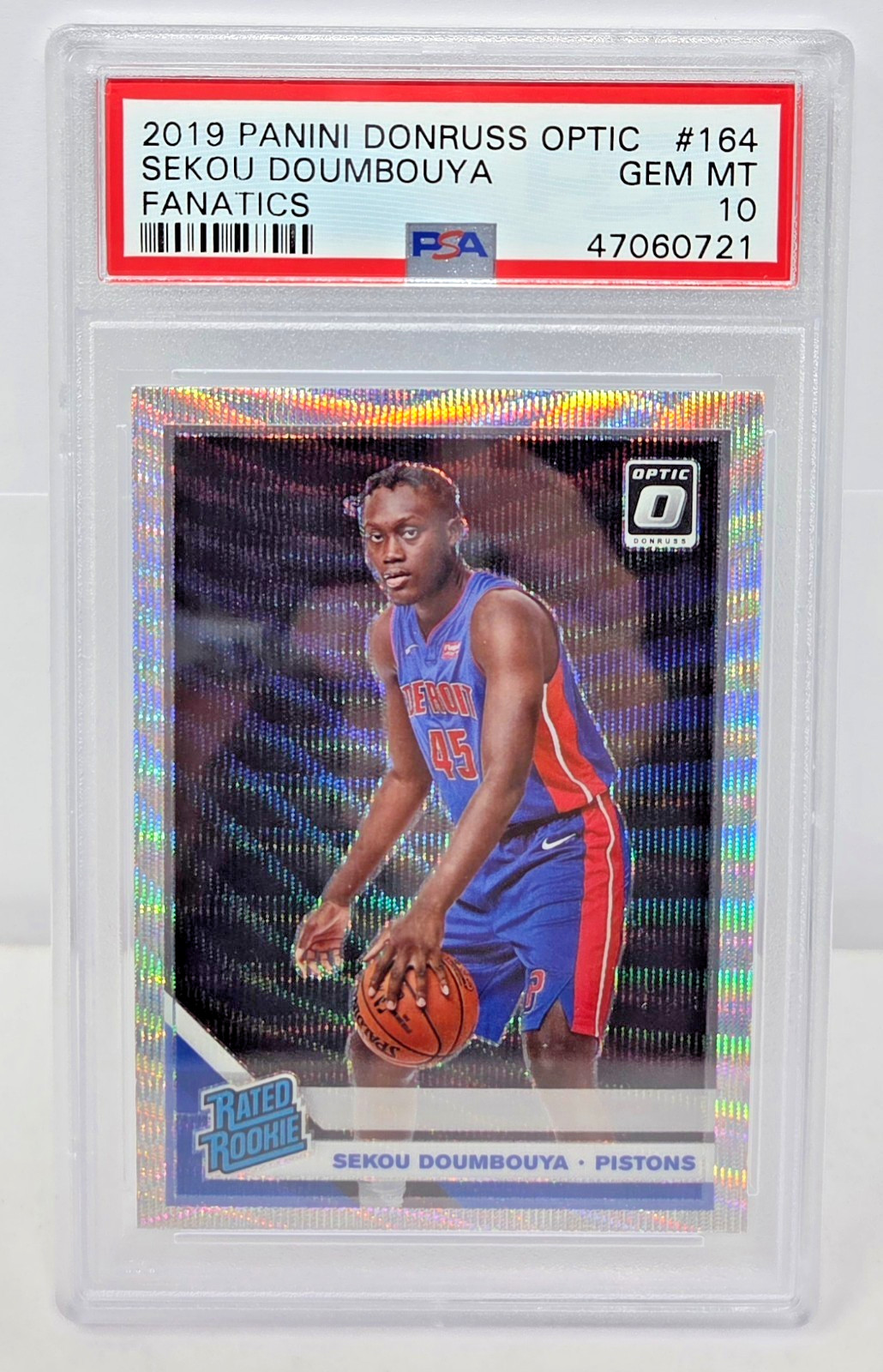2019 Optic FANATICS REFRACTOR - SEKOU DOUMBOYA Rookie Card PSA 10 GEM MINT