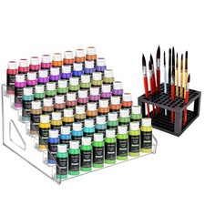 7-Layers Clear Acrylic Paint Organizer Storage Rack Painting Bottle Holder