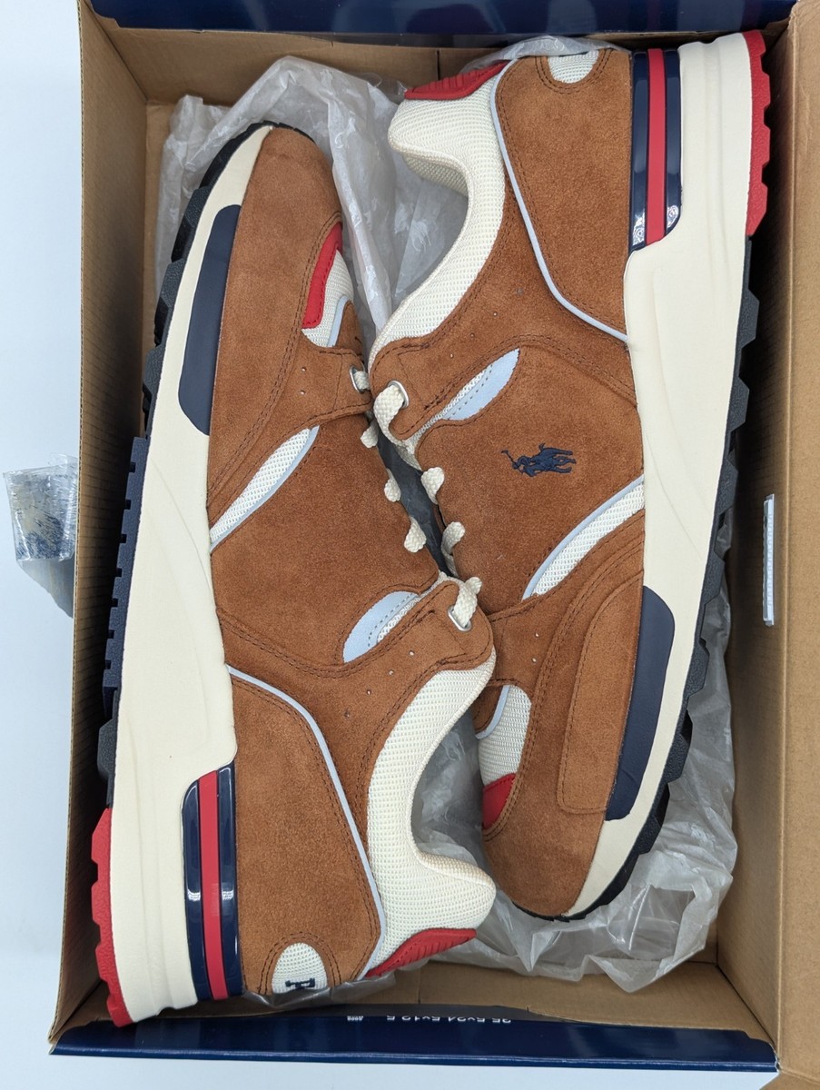 Polo Ralph Lauren Trackster 200 Shoes Teak Brown Mens Size 