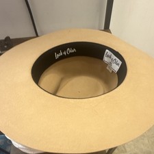 Lack of Color Beige Wide Brim Fedora Hat Soli...