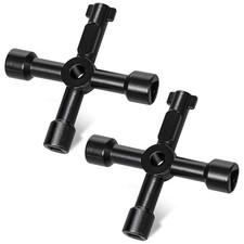 ZAVIA 2Pcs 4 Way Multifunction Utility Key | Black Meter Box Pack of 2,