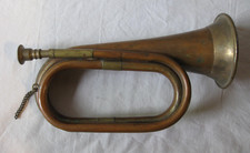 BUGLE, VINTAGE BRASS AND COPPER, GREAT PATINA, MARKED iNDIA