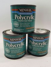 Minwax 24444 Polycrylic Clear Semi Gloss Protect Finish 1/2 Pint W/Based QTY-3