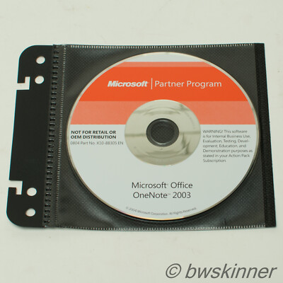 Microsoft Partnerprogramm Office OneNote 2003. Original CD.