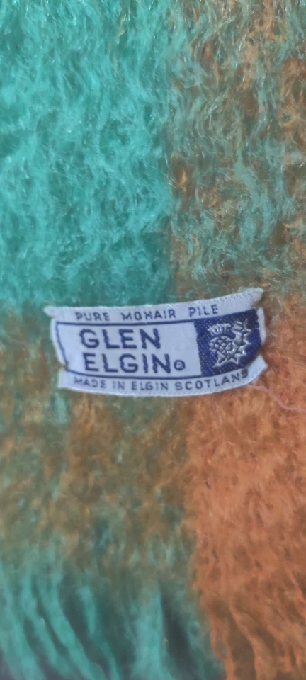 Bufanda a cuadros vintage de mohair puro Glen Elgin Foto 2 de 4