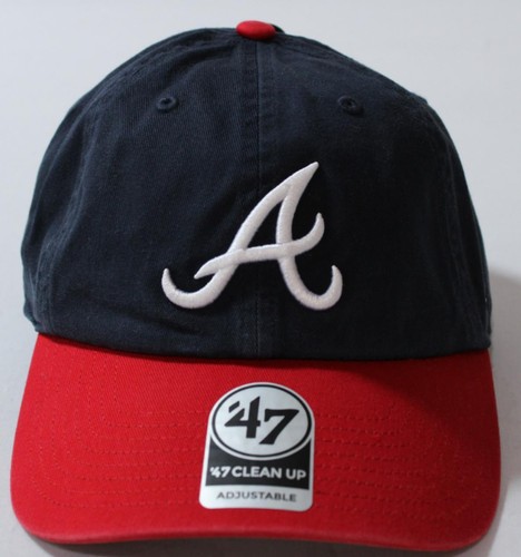 Atlanta Braves Unisex '47 Brand 2 Tone Clean Up Hat MP7 Navy/Red Adjustable
