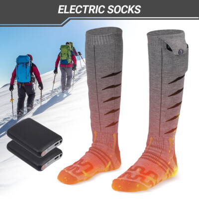 #ad 5000mAh Electric Heated Socks Rechargeable Battery Men Women Winter Foot Warmer $22.99