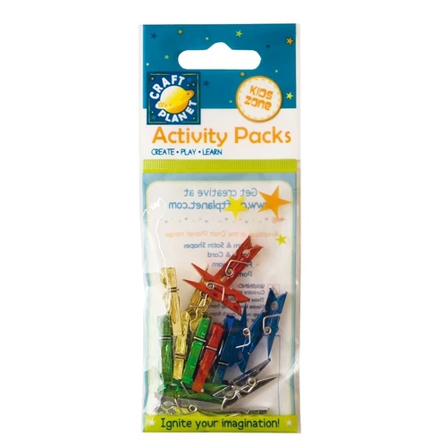 Docrafts Papermania embellishments pk15 mini pegs metallic Christmas colours