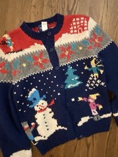 Vintage Woolrich Woman 100 Wool Ugly Christmas Sweater Holy Grail M L