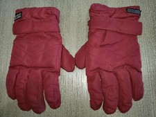 boys THINSULATE burgundy WINTER SKI SPORTS GLOVES one size fleece lined WARM