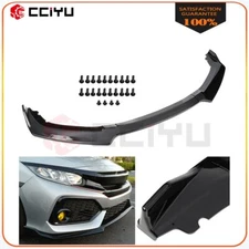 For 16-20 Honda Civic Sedan Hatchback Front Bumper Lip Spoiler Matte Black