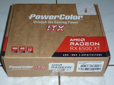 PowerColor AMD Radeon RX 6500XT ITX Overclocked Single Fan 4GB GDDR6 PCIe 4.0-OB