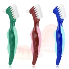 Premium Hard Denture Brush Toothbrush, Cleaning Brush, Multi-Layered Bristles