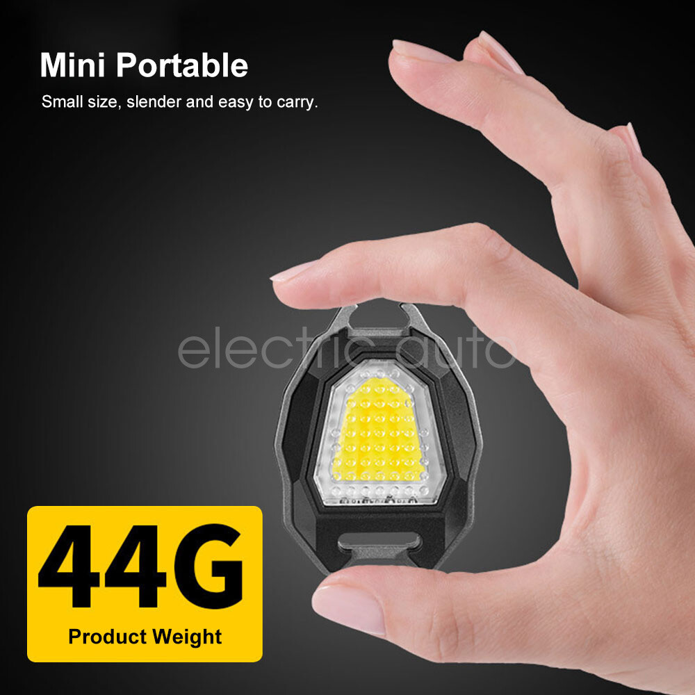 7 Mode Mini COB Rechargeable Keychain Flashlight for Bright Camping and Outdoor Use
